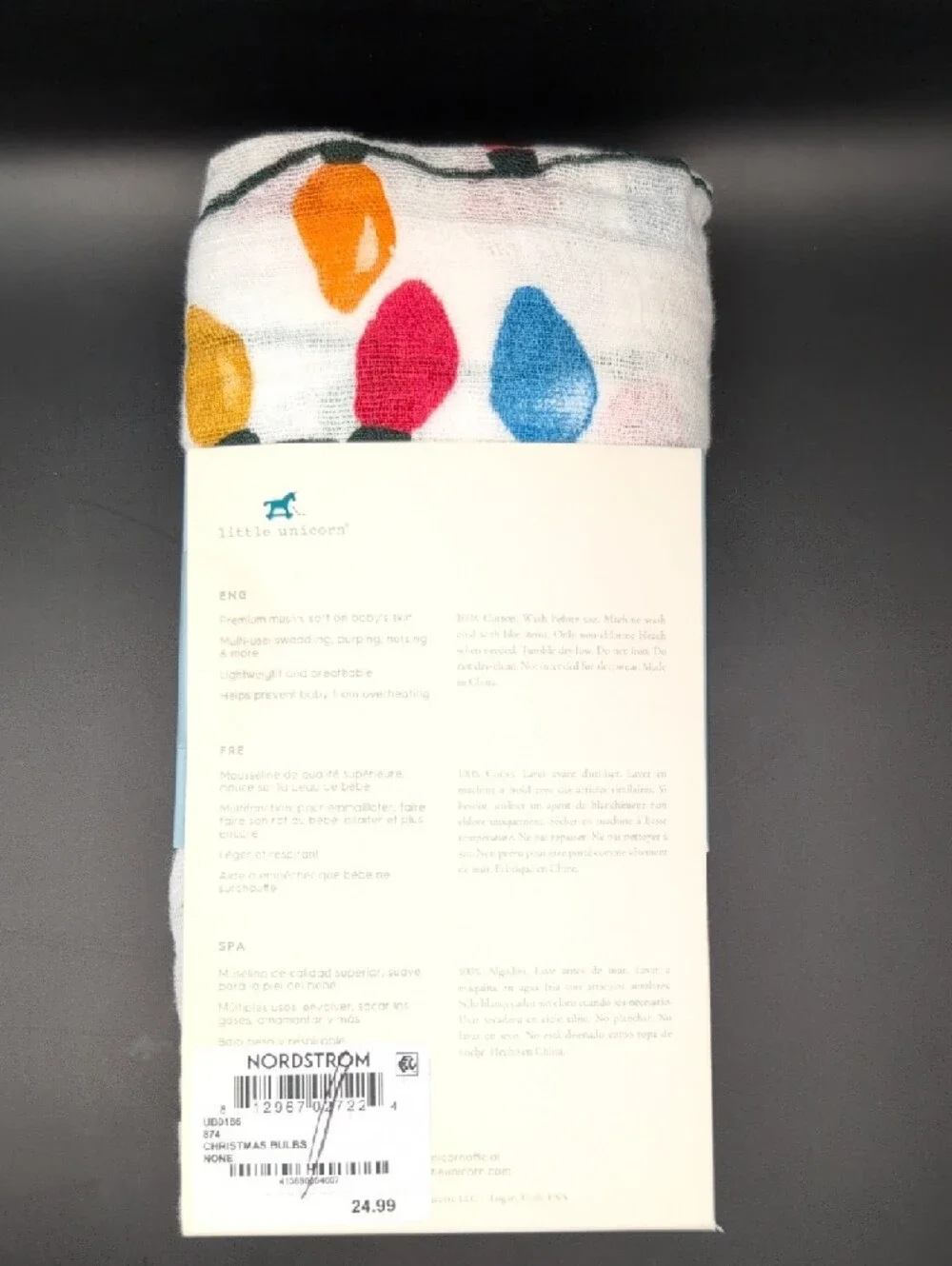 Baby Gift Bundle Swaddle and Bib Holiday Theme NWT